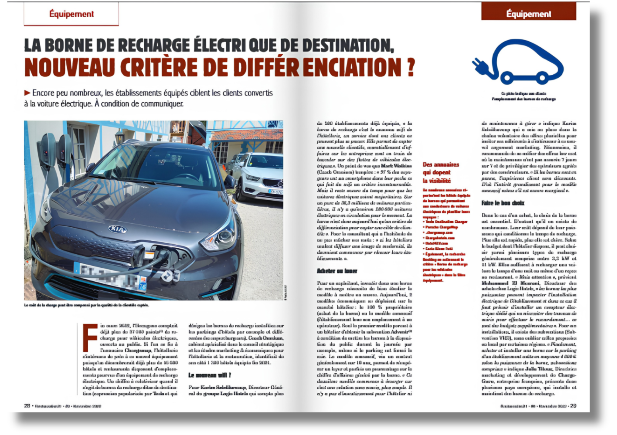 La borne de recharge électrique de destination, nouvel élément de différenciation